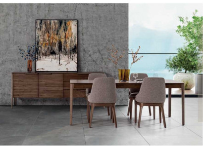 Eetkamer set Eethoek Bruin Eettafel 4x Stoelen met Dressoir Tafel