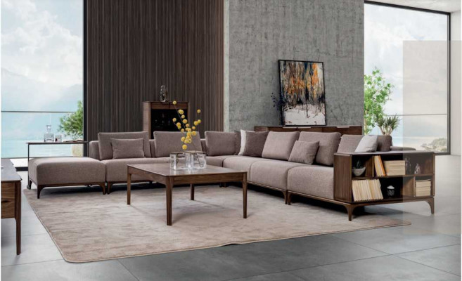 Luxe 2-delige woonkamer set hoekbank L-vorm met salontafel Modern design