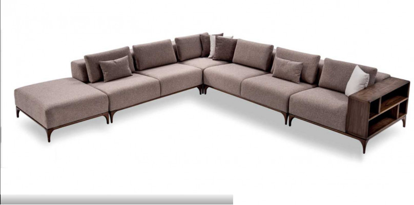 Luxe 2-delige woonkamer set hoekbank L-vorm met salontafel Modern design