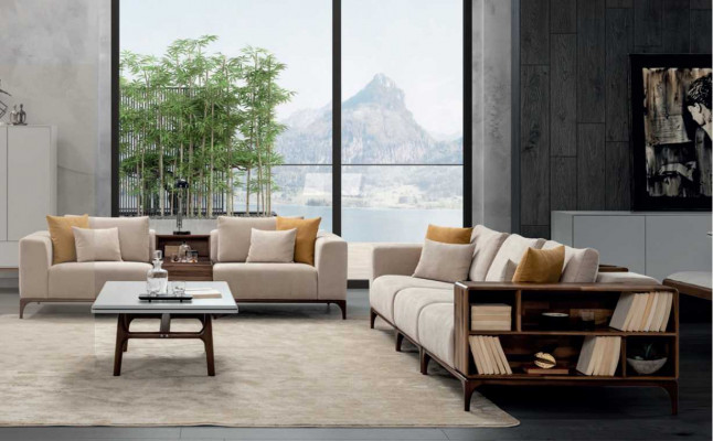 Luxe 4-delige woonkamerset bankstel 3+2+1 zits met salontafel modern design.