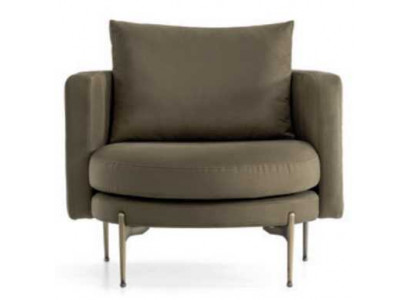 Fauteuil voor woonkamer modern design hout met textiel ronde lounge club.