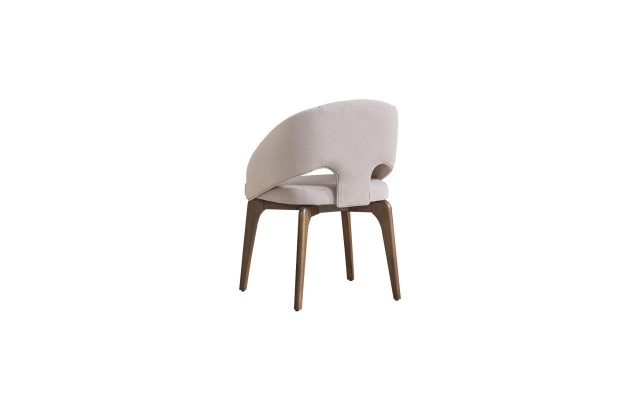 Witte eetkamerstoel Stijlvolle fauteuil Gestoffeerde stoelen Moderne houten poten