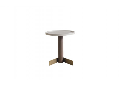 Witte bijzettafel Woonkamertafels Moderne houten ronde tafel Houten poot