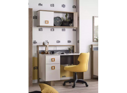 Garnituur kinderkamer bureauset 2-delig plank computer hout wit