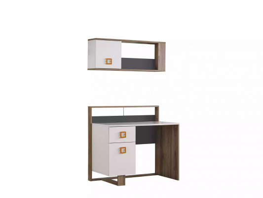 Garnituur kinderkamer bureauset 2-delig plank computer hout wit