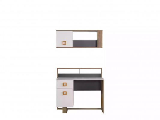 Bureau kinderkamerset 3-delig plank computer hout stoel geel Nieuw
