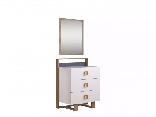 Groep dressoir met spiegel ladenkastjes hout wit kinderkamer kastenset