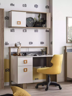 Bedframe kinderbed kindermeubels kinderkamer bed hout grijs set 6-delig