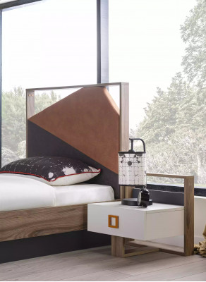 Bedframe kinderbed kindermeubels kinderkamer bed hout grijs set 6-delig