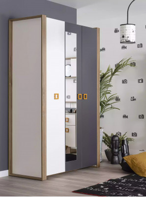 Garnituur Bed Slaapkamer Kinderkamer Set Meubels Grijs 5 dlg Hout Nieuw