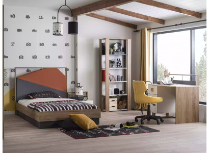 Kindermeubel set Kinderbed Kinderkamer Bed Hout Grijs Set 4-delig
