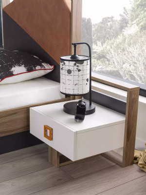 Volledige kinderkamer meubilair kinderbed kindermeubels hout grijs set 4-delig