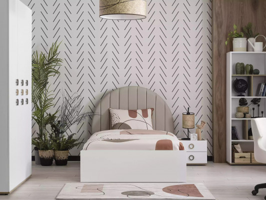 Bedframe kinderbed kindermeubels kinderkamer bed hout wit modern