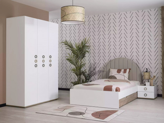 Bedframe kinderbed kindermeubels kinderkamer bed hout wit modern