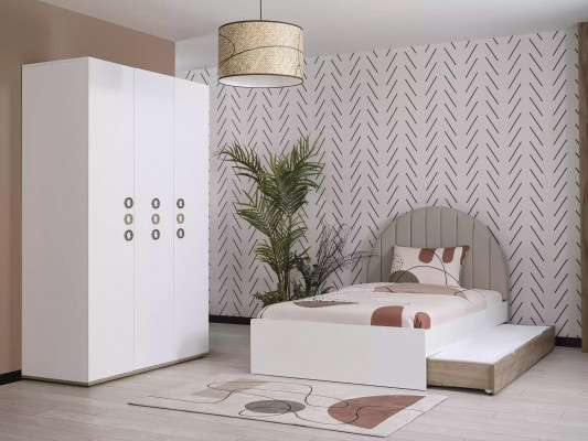 Bedframe kinderbed kindermeubels kinderkamer bed hout wit modern