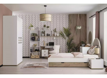 Kindermeubelen Compleet kinderbed Kinderkamer Bed Hout Wit Set 8-delig