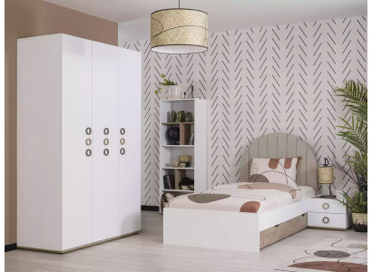 Ontwerp kinderkamer Compleet bed Kinderm meubels Hout Wit Set 4-delig Nieuw