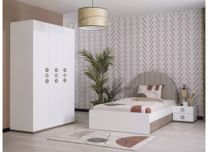 Kindermeubels kinderkamer jeugdbed set bed hout wit 3-delig