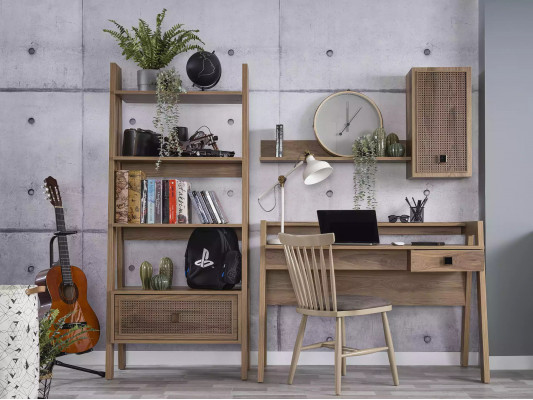 Kinderbureau Bureau Boekenkast Hout Bruin Set 3-delig Rek
