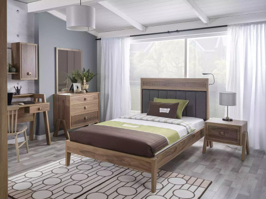 Bedframe Kindermöbel Bed Hout Bruin Eenpersoonsbed 100 cm Klassiek