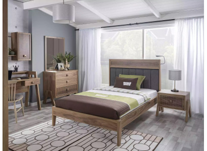Kindermeubels Compleet kinderbed kinderkamer bed hout bruin set 4-delig