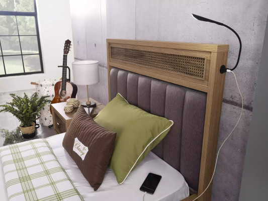 Bed houten bed met bedlade set jeugdbed hout bruin Set 3-delig
