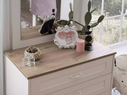 Garnituur Slaapkamer Kledingkast Set 3-delig Ladenkast Hout Wit