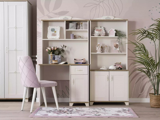 Computertafel Bureau Kinderbureau Hout Boekenkast Wit