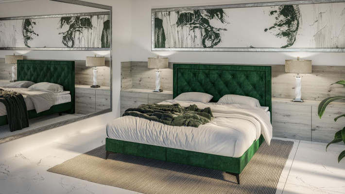 Luxe gestoffeerd boxspringbed tweepersoons gestoffeerd stoffen design bed meubels
