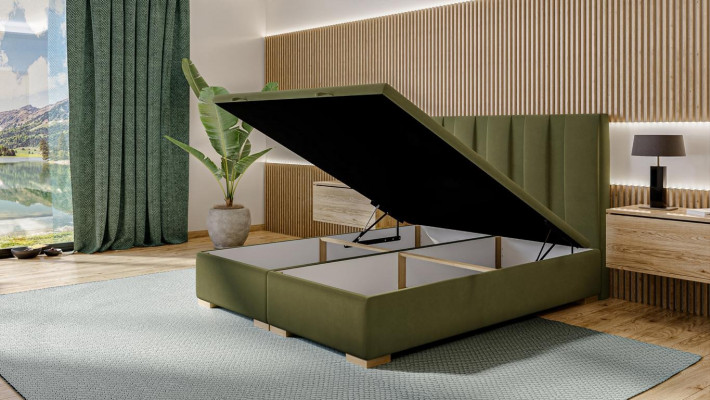Slaapkamer Bed Tweepersoonsbed Modern Designer Meubels Groen Boxspring