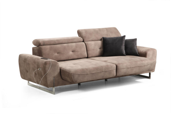 Set van 2 stuks woonkamerbankstel Driepersoonsbank Moderne bank Textielen fauteuil