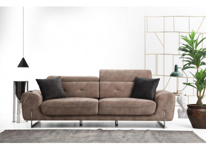 Driepersoonsbank Bank Stijl Modern Design Stoffering Luxe Textiel