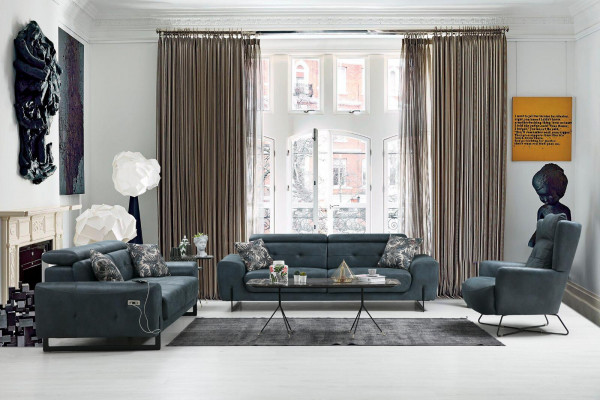 Moderne set van 3 delen woonkamer bankstel designer zitmeubelen gestoffeerde fauteuil nieuw