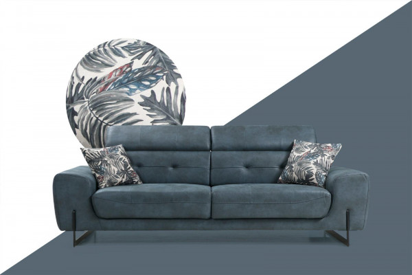 Sofa set 2-delige driezitter bank woonkamer design fauteuil textiel meubels