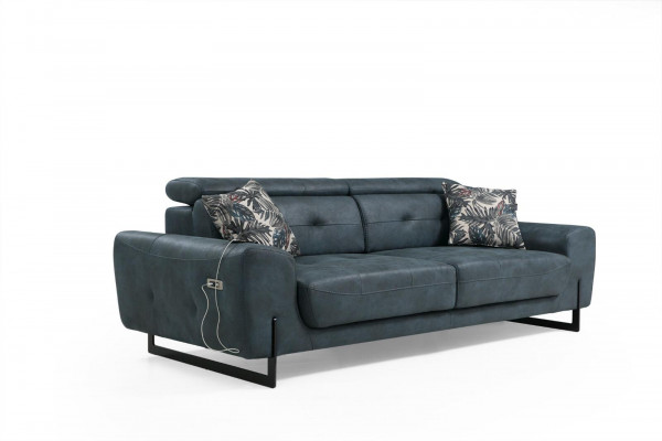 Sofa set 2-delige driezitter bank woonkamer design fauteuil textiel meubels