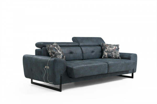 Sofa set 2-delige driezitter bank woonkamer design fauteuil textiel meubels