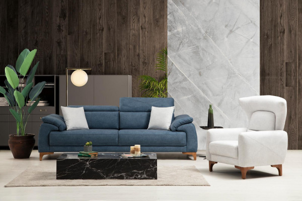 Woonkamerset Moderne Luxe Bankstel 3-delige Beklede Meubels Textiel Nieuw.