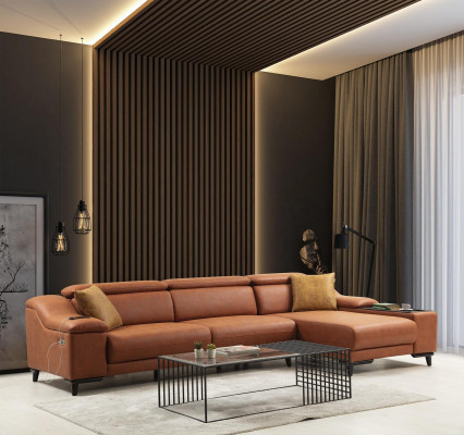 Woonkamer hoekbank Modern L-vorm Bank Bank Samenstelling Bekleding Nieuw