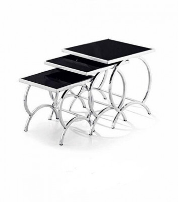 Bijzettafel Tafel 3x Salontafel Bank Tafels Woonkamer Ontwerp Roestvrij staal