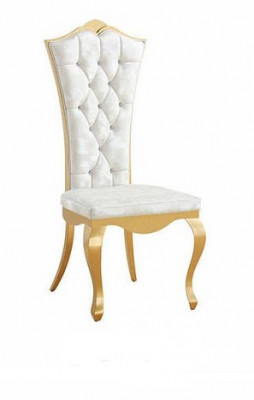 Luxury fauteuil stoelen design meubels eetkamer roestvrij staal wit roestvrij staal