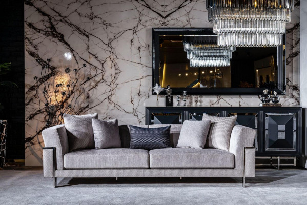 Dressoir Spiegel Woonkamer grijs Ladenkast Hout Metaal Stijl Modern Kast