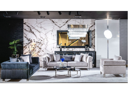 Sofa set 3+3+1 dressoir spiegel salontafel zitbank set design