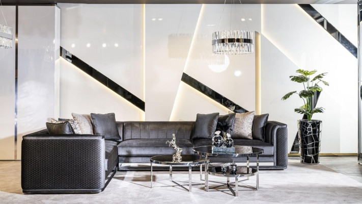 Woonkamer salontafels Luxe Design 3-delig Hout Grijs Stijl Modern Tafel
