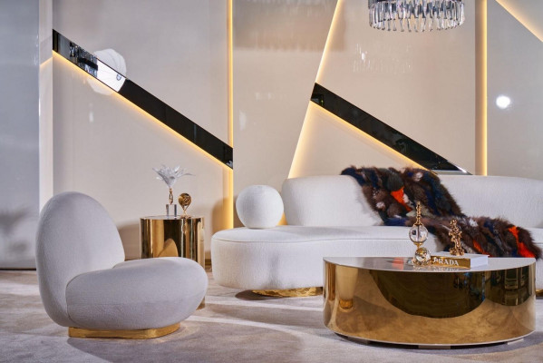 Luxe driezitsbank 3-zitsbanken Zitontwerpmeubels Banken wit