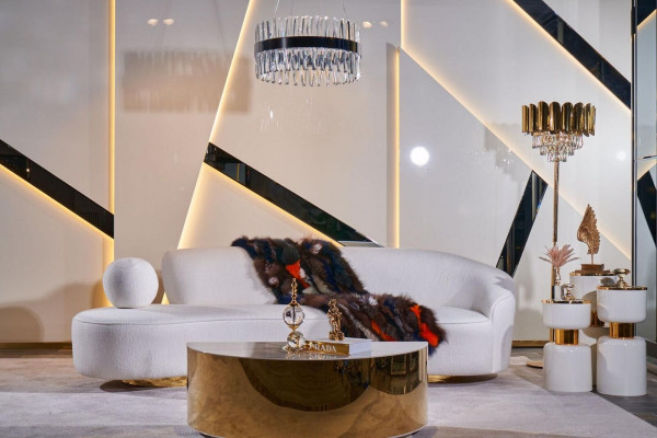 Luxe driezitsbank 3-zitsbanken Zitontwerpmeubels Banken wit