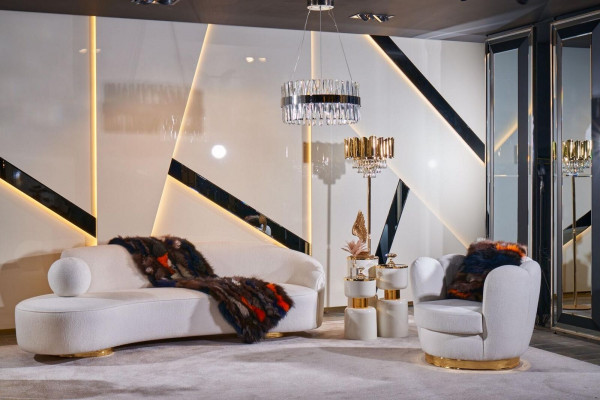 Luxe driezitsbank 3-zitsbanken Zitontwerpmeubels Banken wit