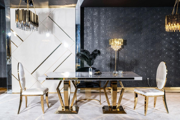 Luxe tafels Eetkamertafel Eetkamer Modern roestvrijstaal onmiddellijk wit
