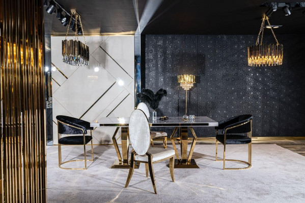 Luxe tafels Eetkamertafel Eetkamer Modern roestvrijstaal onmiddellijk wit