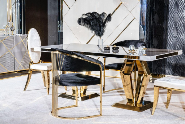Luxe tafels Eetkamertafel Eetkamer Modern roestvrijstaal onmiddellijk wit