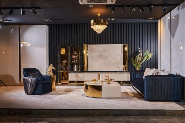 Woonkamer luxe tv-kast rtv meubels kasten hout lowboard nieuw beige